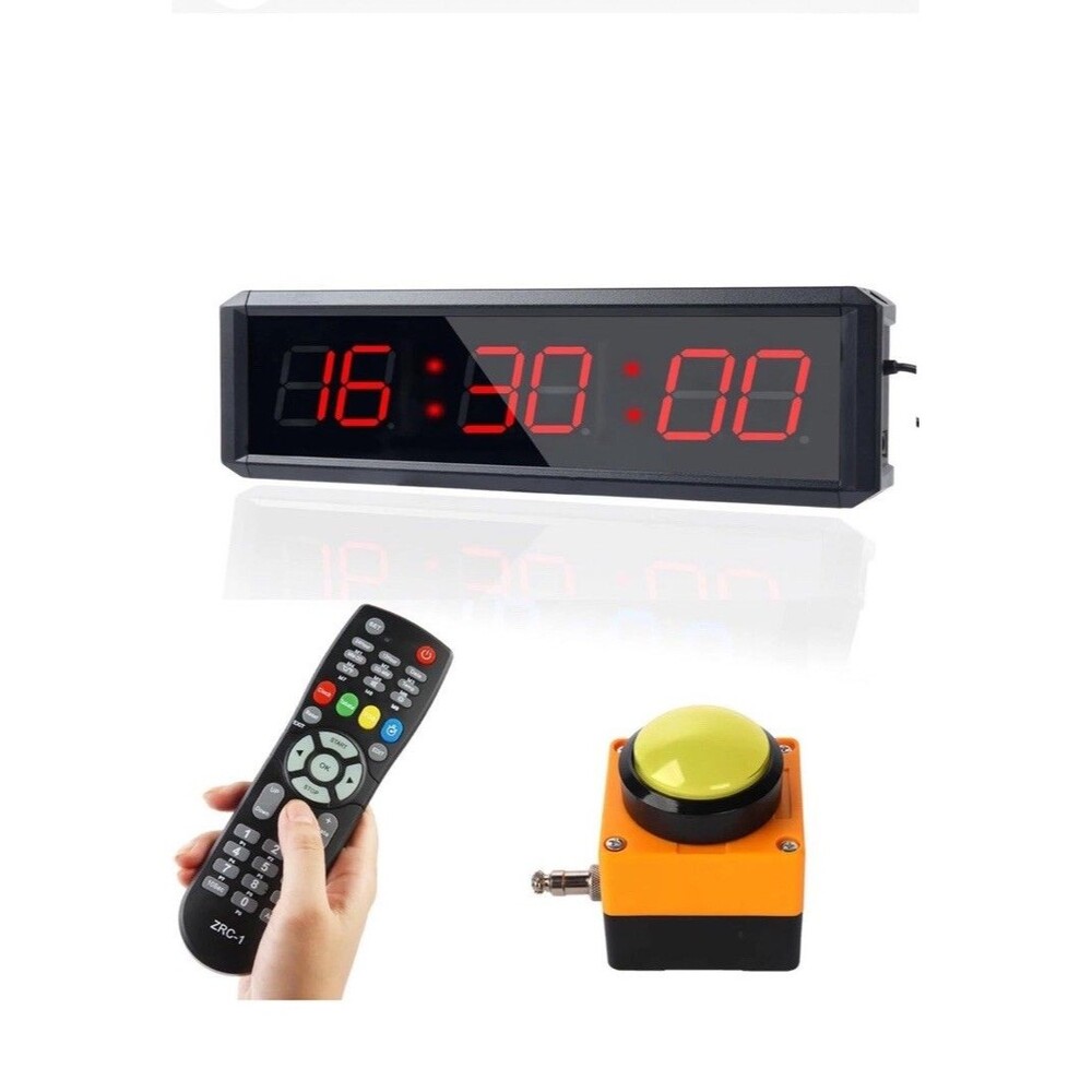 Fitness Timer with Stopwatch Button & Remote for School Exam Home Exercise Gym